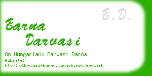 barna darvasi business card